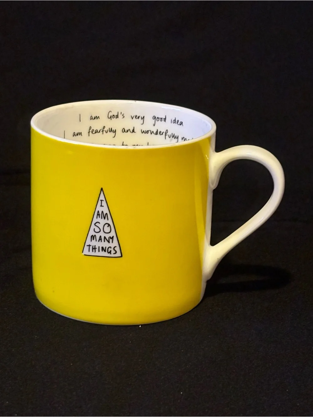 I AM SO MANY THINGS Motivational Yellow Porcelain Mug